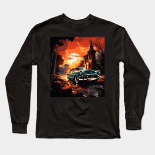 old school car art vintage design classic car Long Sleeve T-Shirt